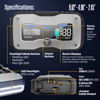 4000A Portable Car Battery Jump Starter Power Bank