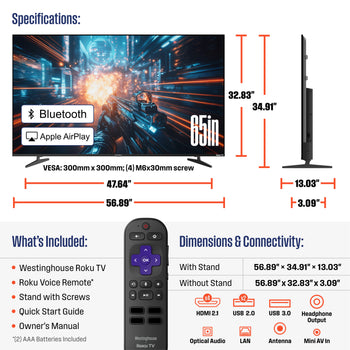 55” Mini-LED 4K UHD Roku TV Max