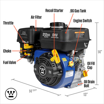 WENG212 212cc 4-Stroke OHV Westinghouse Engine