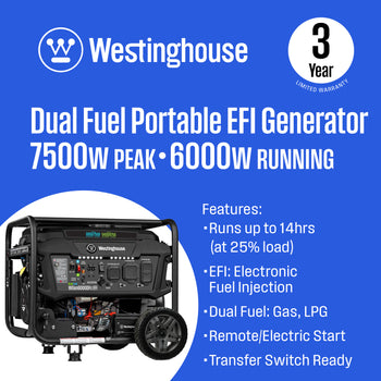WGen6000DFc EFI - Dual Fuel with CO Sensor
