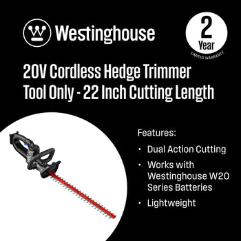 Cordless 20V Hedge Trimmer - Tool Only