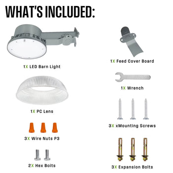 5000 Lumen Wired LED Barn Light
