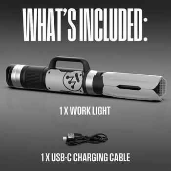 Rechargeable 5000 Lumen LED Work Light With 360° Illumination and Power Bank
