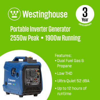 iGen2550DFc Inverter Generator - Dual Fuel with CO Sensor