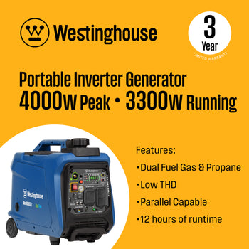 iGen4000DFc Inverter Generator - Dual Fuel with CO Sensor