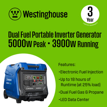 iGen5000DFc EFI Inverter Generator - Dual Fuel with CO Sensor