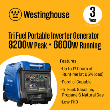 iGen8200TFc Inverter Generator - Tri-Fuel with CO Sensor