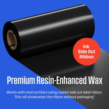 Thermal Transfer Ribbon, Black, 24 Rolls, 0.5 Inch Core, 4.33