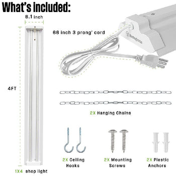 5000 Lumen LED Shop Light, 4 Pack