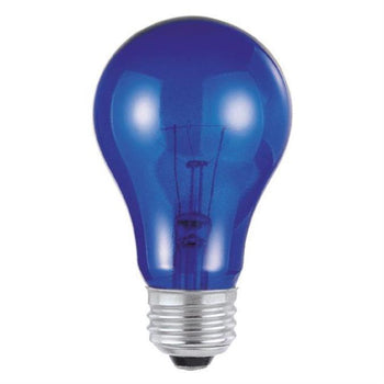 25 Watt A19 Incandescent Transparent Blue E26 (Medium) Base, 120 Volt, Box