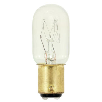 15 Watt T7 Incandescent Clear D.C. Bayonet Base, 120 Volt, Card