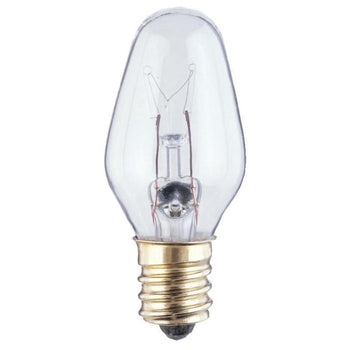 7 Watt C7 Incandescent Clear E12 (Candelabra) Base, 120 Volt, Card (2-Pack)