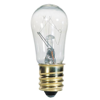6 Watt S6 Incandescent Clear E12 (Candelabra) Base, 120 Volt, Card (2-Pack)