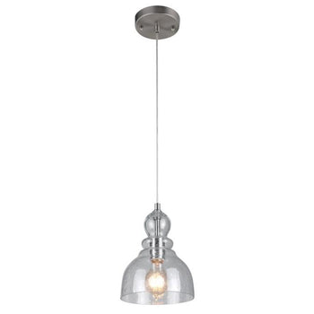 Fiona One-Light Indoor Mini Pendant, Brushed Nickel Finish