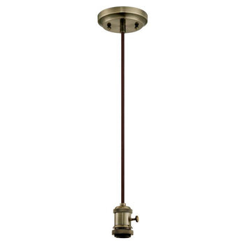 One-Light Adjustable Retro Mini Pendant, Antique Brass Finish