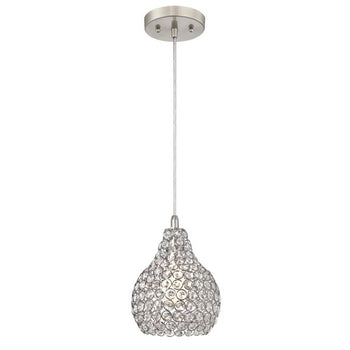 Kelcie One-Light Indoor Mini Pendant, Brushed Nickel Finish