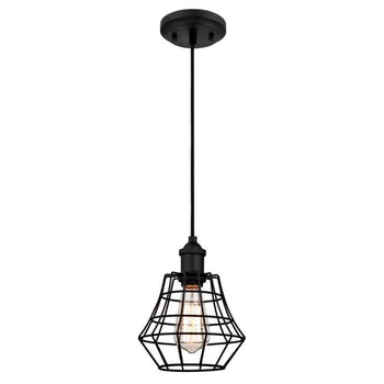 Nathaniel One-Light Indoor Mini Pendant, Matte Black Finish