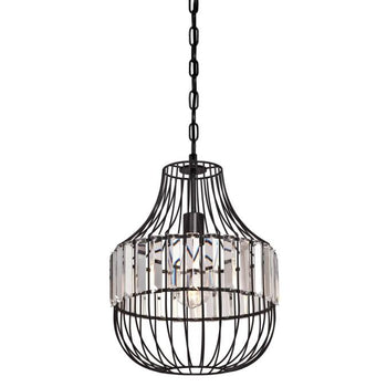 One-Light Indoor Pendant, Matte Black Finish