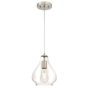 One-Light Indoor Mini Pendant, Brushed Nickel Finish