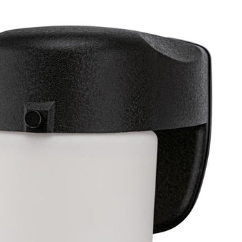 One-Light Dimmable LED Outdoor Wall Fixture with Dusk to Dawn Sensor, Black Finish