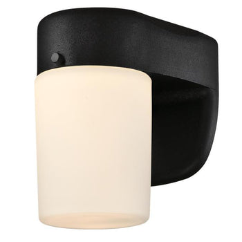 One-Light Dimmable LED Outdoor Wall Fixture with Dusk to Dawn Sensor, Black Finish