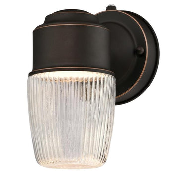 One-Light LED Outdoor Wall Fixture with Dusk to Dawn Sensor, Oil Rubbed Bronze Finish