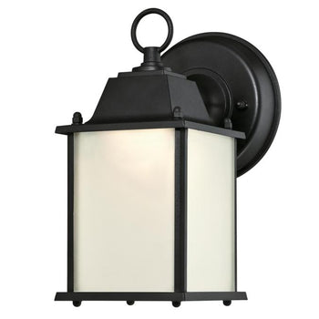 One-Light Dimmable LED Outdoor Wall Fixture, Textured Black Finish