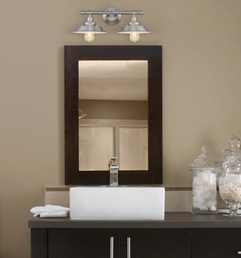 Iron Hill Two-Light Indoor Wall Fixture, Brushed Nickel Finish