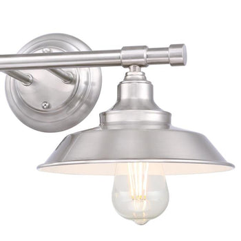 Iron Hill Two-Light Indoor Wall Fixture, Brushed Nickel Finish