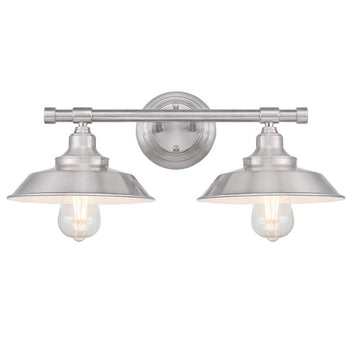 Iron Hill Two-Light Indoor Wall Fixture, Brushed Nickel Finish