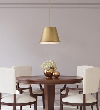 Derose One-Light Indoor Pendant, Brushed Brass Finish