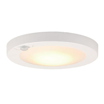 6-Inch 7-Watt  LED Indoor Flush Mount Ceiling Light Fixture with Motion Sensor Light, White Finish