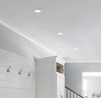 5-Inch 11-Watt LED Indoor/Outdoor Flush Mount Ceiling Fixture with Color Temperature Selection, White Finish