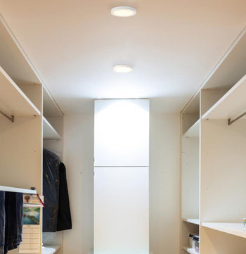 7-Inch 17-Watt  LED Indoor/Outdoor Flush Mount Ceiling Fixture with Color Temperature Selection, White Finish