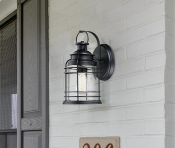 Kellen One-Light Outdoor Wall Fixture, Textured Black Finish