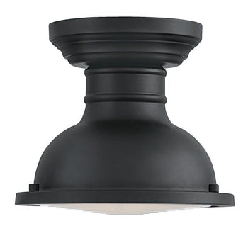 Orson 9-Inch One-Light Outdoor Semi-Flush Mount Ceiling Fixture, Textured Black Finish, Dark Sky Friendly