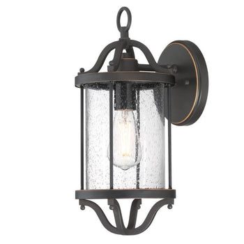 Isabelle One-Light Outdoor Wall Fixture, Oil Rubbed Bronze Finish with Highlights