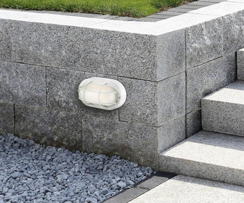 One-Light Dimmable LED Outdoor Wall Fixture, Textured White Finish