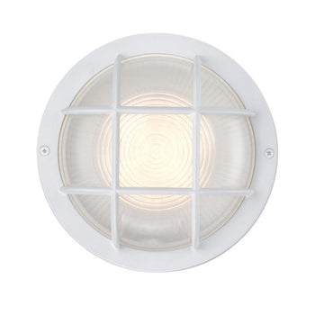 One-Light Dimmable LED Outdoor Wall Fixture, Textured White Finish