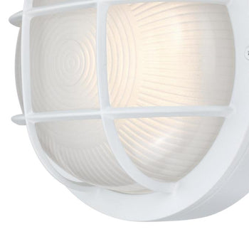 One-Light Dimmable LED Outdoor Wall Fixture, Textured White Finish
