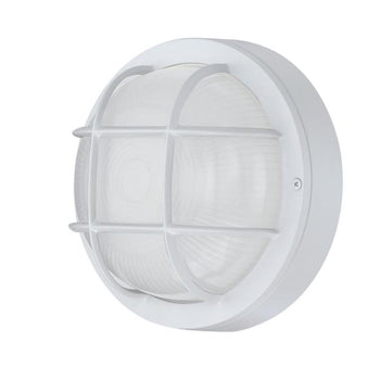 One-Light Dimmable LED Outdoor Wall Fixture, Textured White Finish