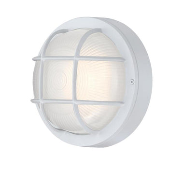 One-Light Dimmable LED Outdoor Wall Fixture, Textured White Finish