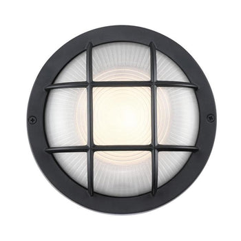 One-Light Dimmable LED Outdoor Wall Fixture, Textured Black Finish