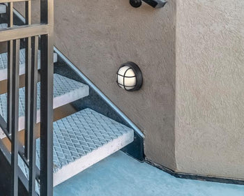 One-Light Dimmable LED Outdoor Wall Fixture, Textured Black Finish