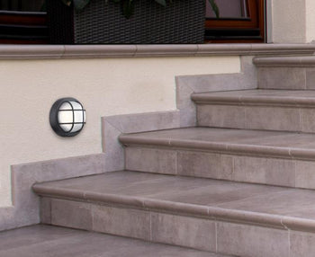 One-Light Dimmable LED Outdoor Wall Fixture, Textured Black Finish