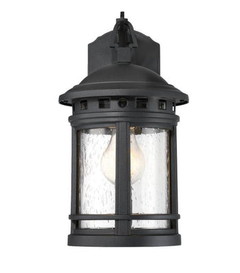 Sargut One-Light Outdoor Wall Fixture, Textured Black Finish