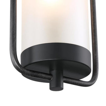 Galtero One-Light Outdoor Wall Fixture, Matte Black and Distressed Aluminum Finish