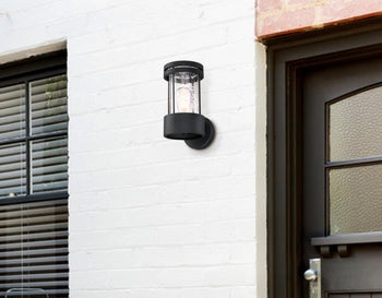 Mosley One-Light Outdoor Wall Fixture, Textured Black Finish