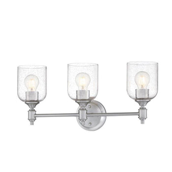 Basset Three-Light Indoor Wall Fixture, Brushed Nickel Finish