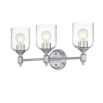 Basset Three-Light Indoor Wall Fixture, Brushed Nickel Finish